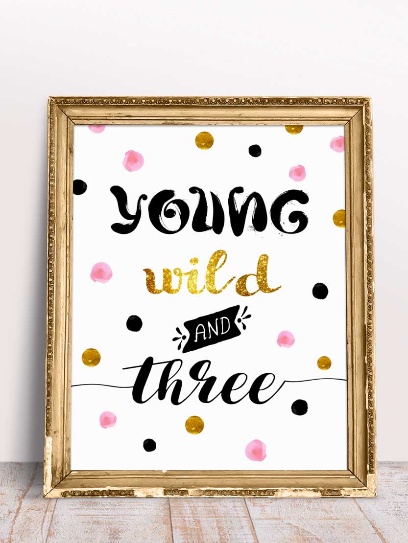 Young Wild & Three Sign, Birthday Sign, Boho Young Wild and Three.....
