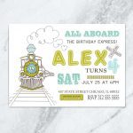 Train Birthday Invitation, Train Birthday Party, Choo Choo Party, Choo Choo Birthday Invitation, All Aboard Invitation, DIGITAL FILE