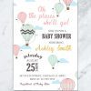 Hot Air Balloon Baby Shower Invitation