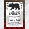 Buffalo Plaid Lumberjack Baby Shower Invitation