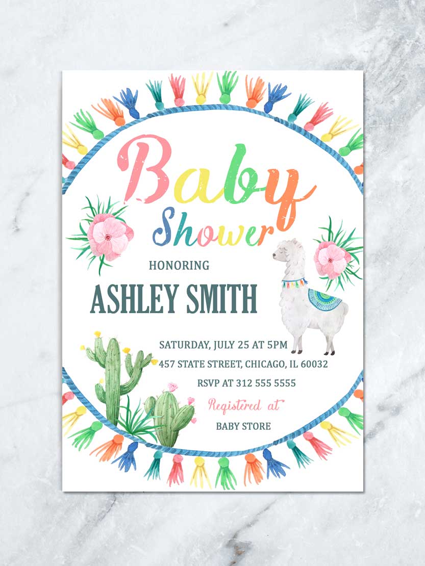 fiesta baby shower invitations