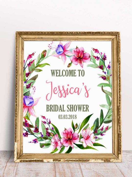 Floral Bridal Welcome Sign