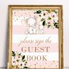 Girl Baby Shower Guest Book Table Sign 8x10"