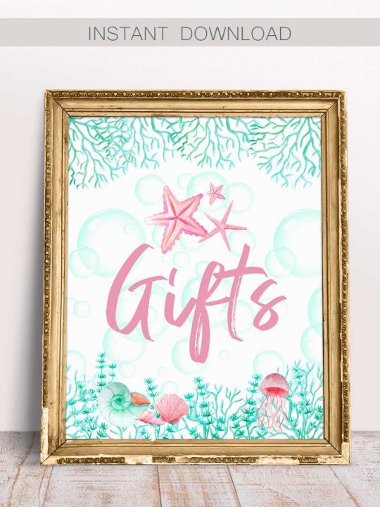 Pink Starfish Gift Table Sign