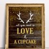 Baby Shower Cupcake Sign, All You Need is Love and a Cupcake