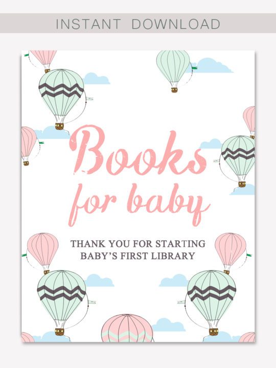 Hot Air Balloon Books For Baby Sign