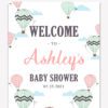 Hot Air Balloon Baby Shower Welcome Sign