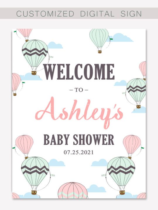 Hot Air Balloon Baby Shower Welcome Sign