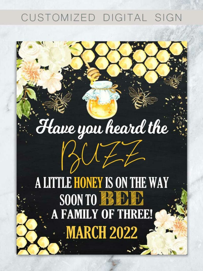 Bee Pregnancy Announcement Sign