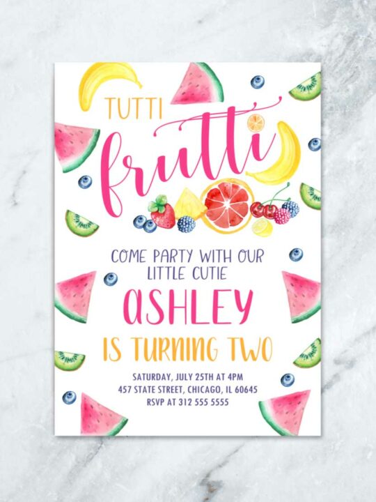 Tutti Frutti Birthday Invitation