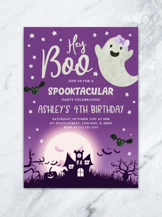Halloween Ghost Birthday Invitation