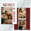 MERRY AND BRIGHT RED BUFFALO CHECK PLAID HOLIDAY CARD 