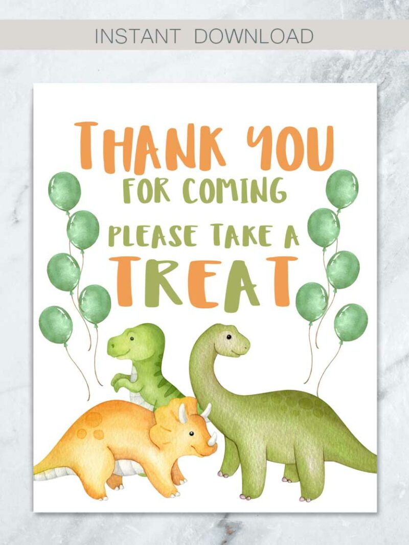 Thank You for Coming Dinosaur Sign