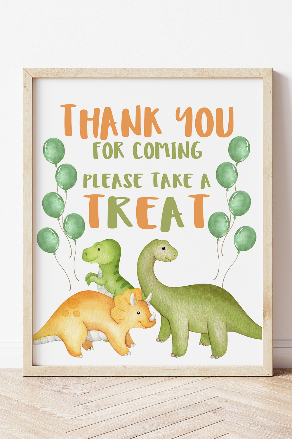 Dinosaur Birthday Party Favors Sign