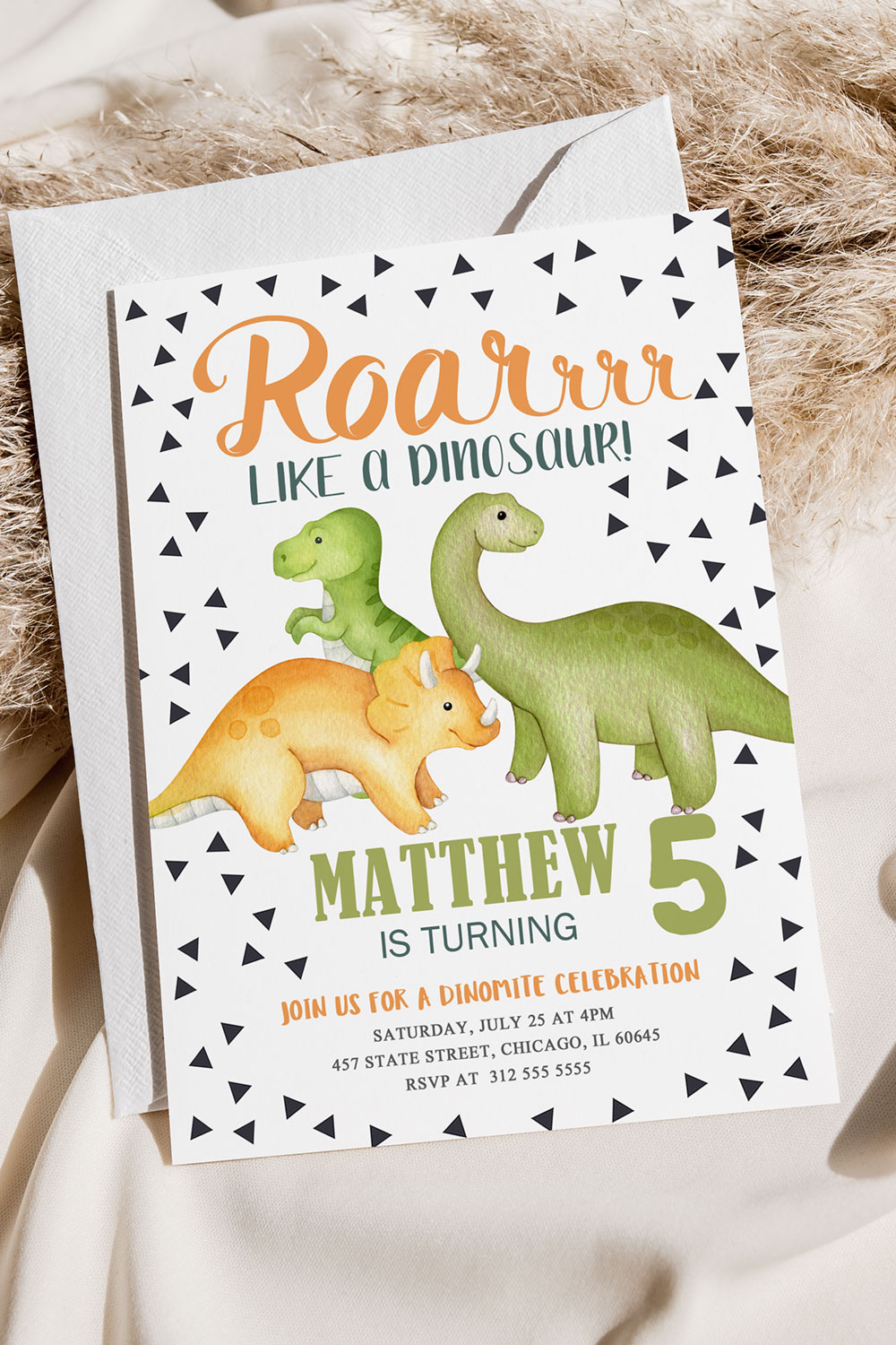 Dinosaur Birthday Invitation Printable