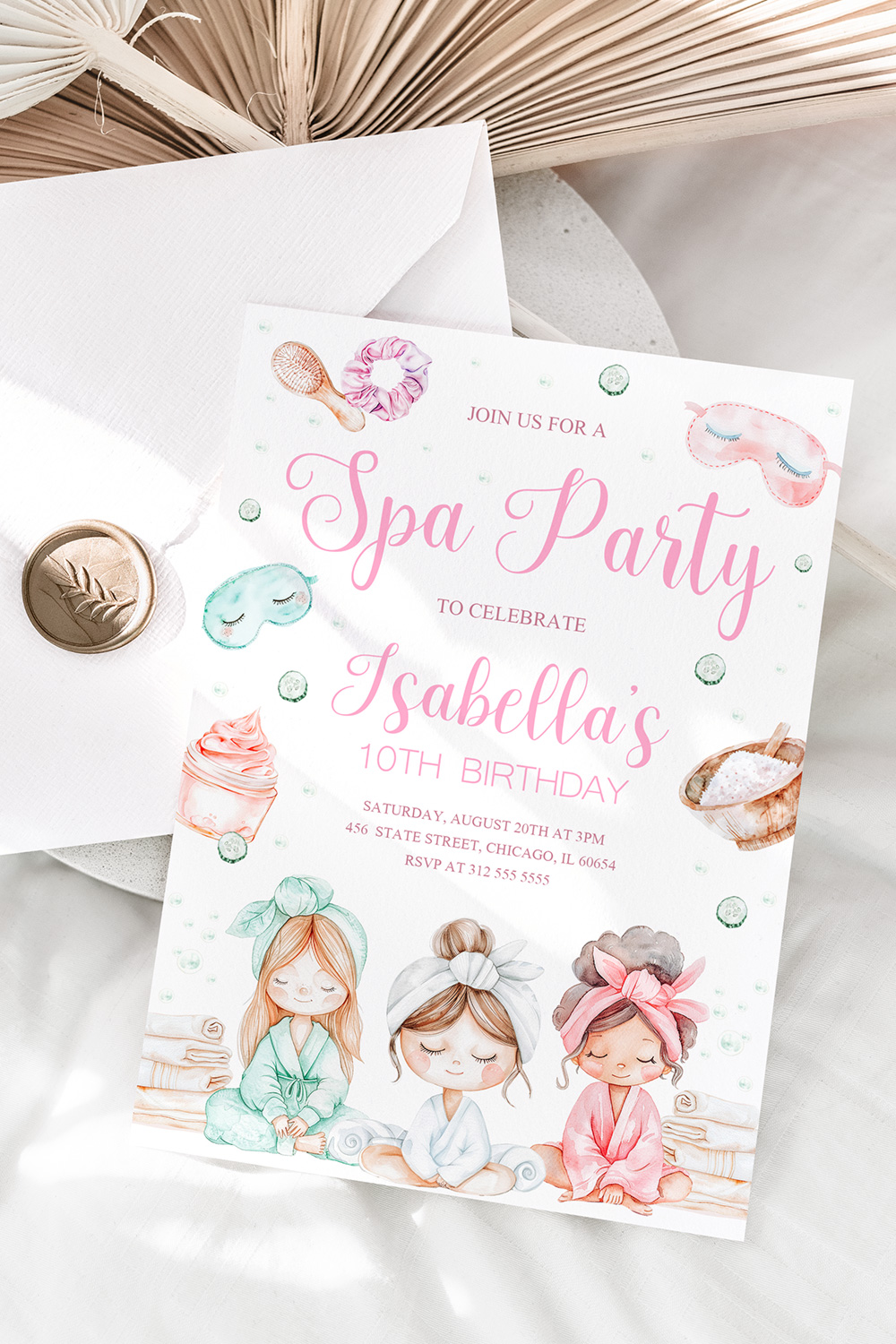 Spa Birthday Invitation