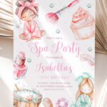 Spa Slumber Birthday Invitation, Makeup Girl Birthday