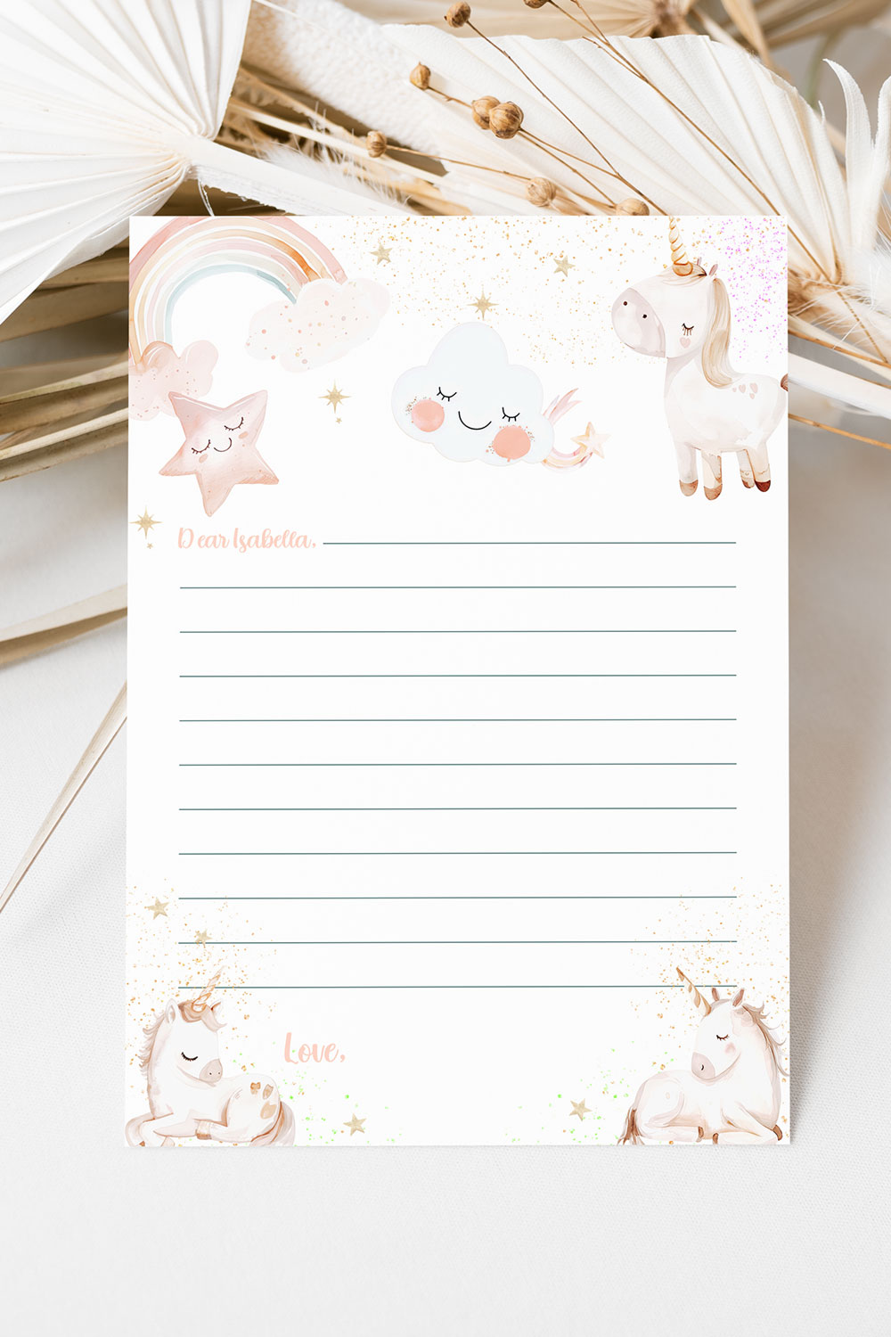 Magical Unicorn Time Capsule Sign and Message Card